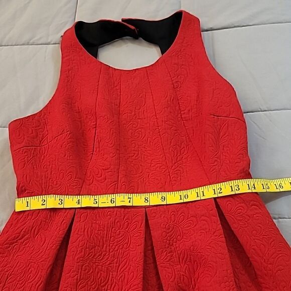 Anthropologie moulinette souers red brocade a-line scoop neck dress - Picture 11 of 13